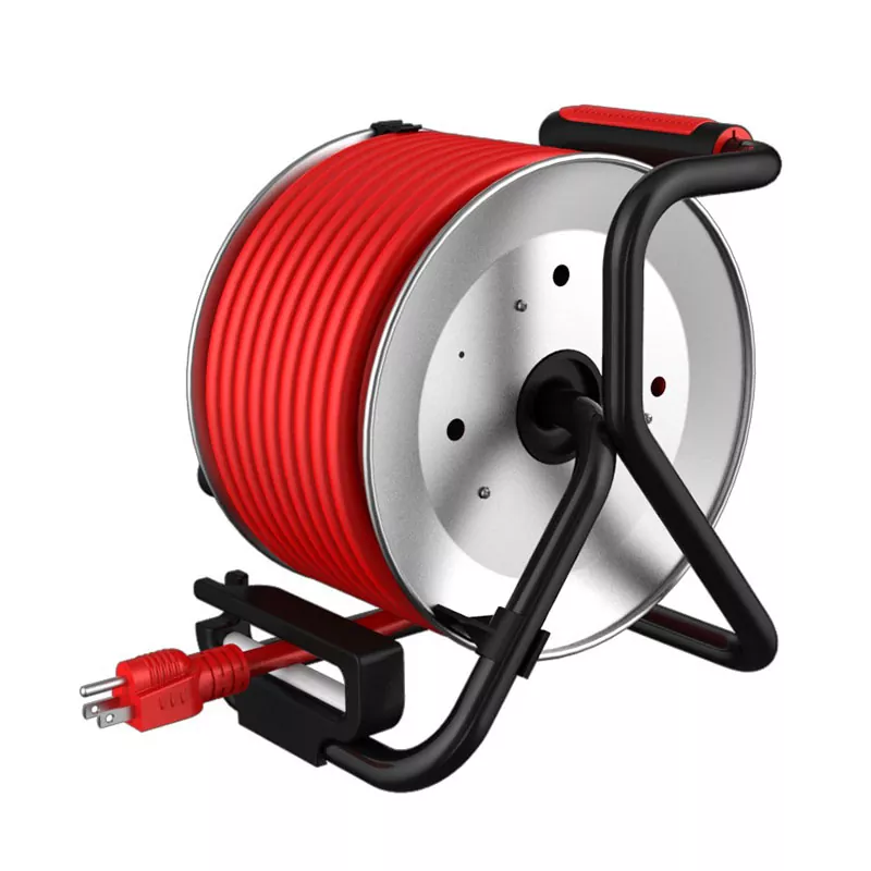 3 outlet USB4A Metal Cord Reel 50ft