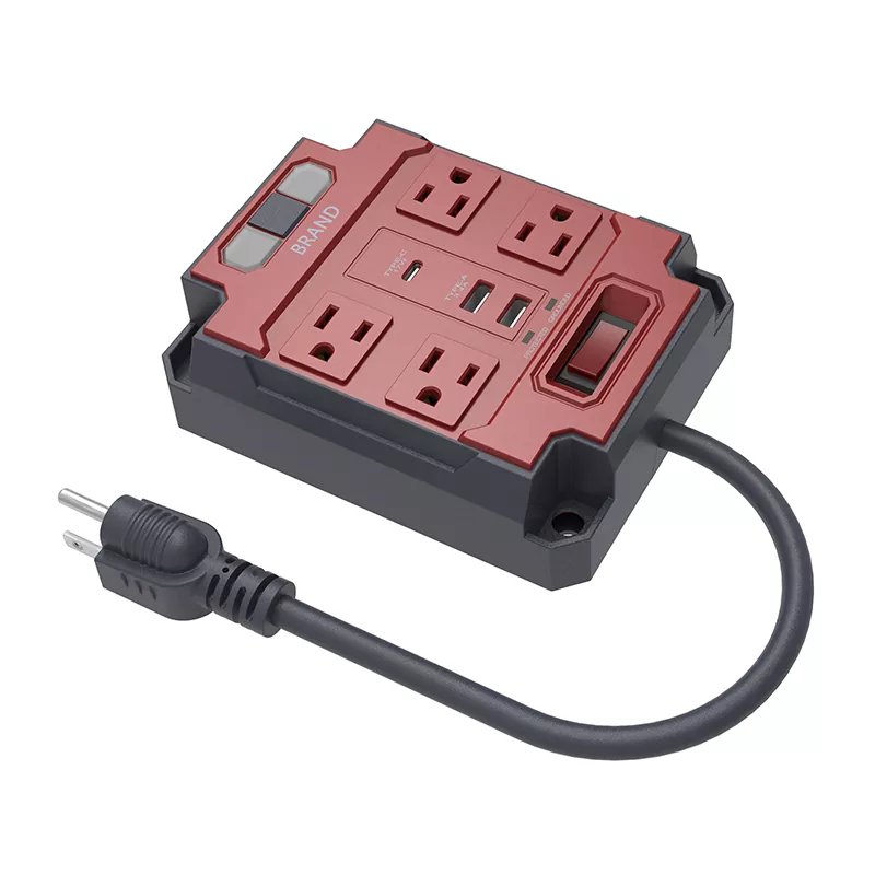 Strip Daya 4 Outlet Dengan Lampu
