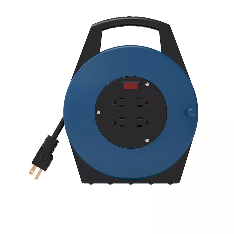 4 outlet gulungan kabel plastik USB 25ft