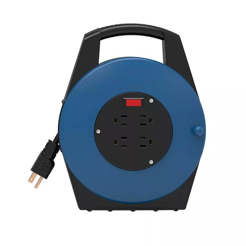 4 outlet gulungan kabel plastik USB 46ft