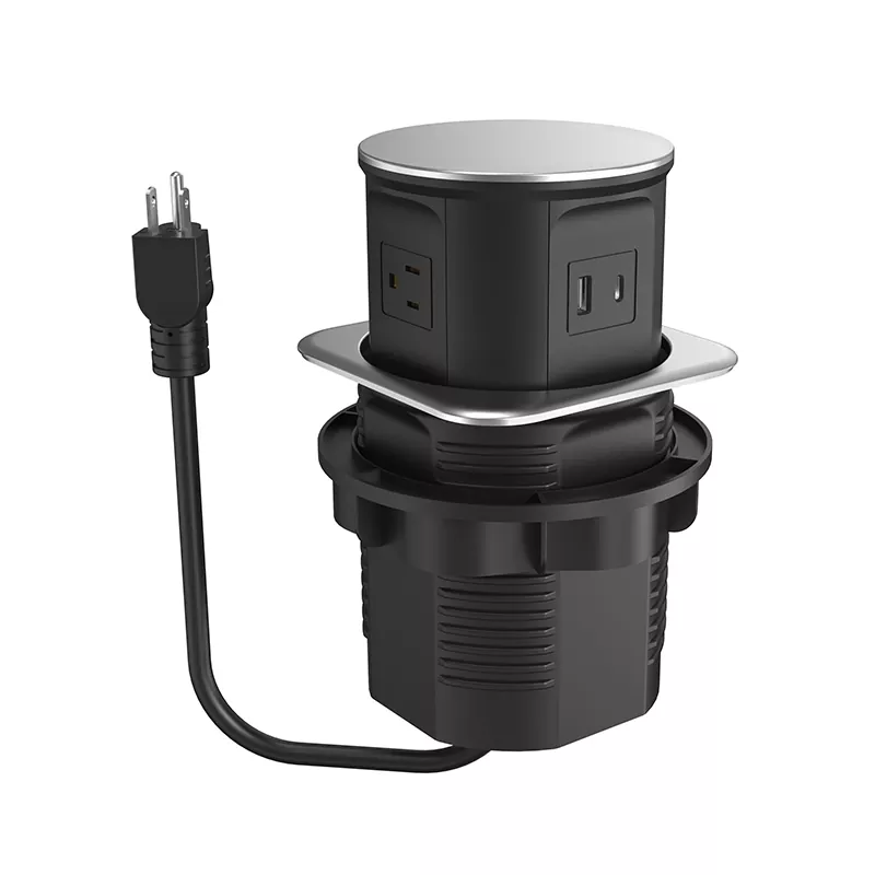 3 Outlets Plastic Desk Inlet