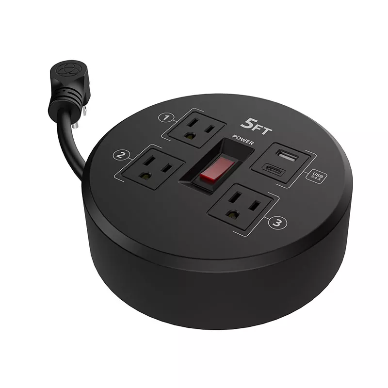 Gerai Mini 3 USB2.4A Plastik Cord Reel